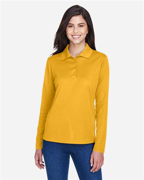 CORE365 - Polo de piqué de manga larga Pinnacle Performance para mujer - 78192