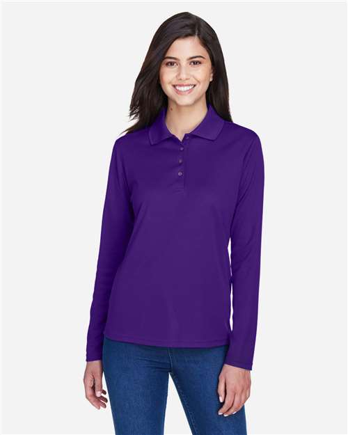 CORE365 - Polo de piqué de manga larga Pinnacle Performance para mujer - 78192