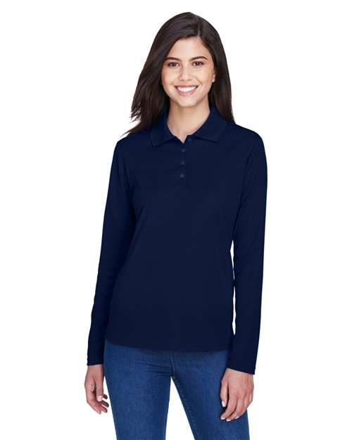 CORE365 - Polo de piqué de manga larga Pinnacle Performance para mujer - 78192