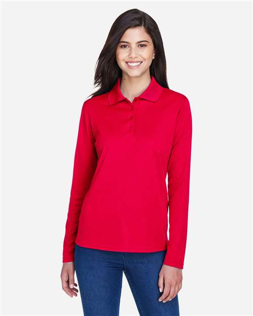 CORE365 - Polo de piqué de manga larga Pinnacle Performance para mujer - 78192