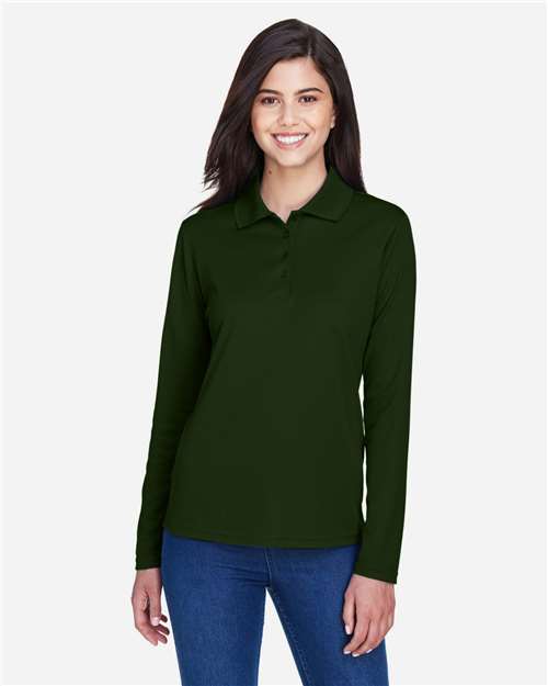 CORE365 - Polo de piqué de manga larga Pinnacle Performance para mujer - 78192