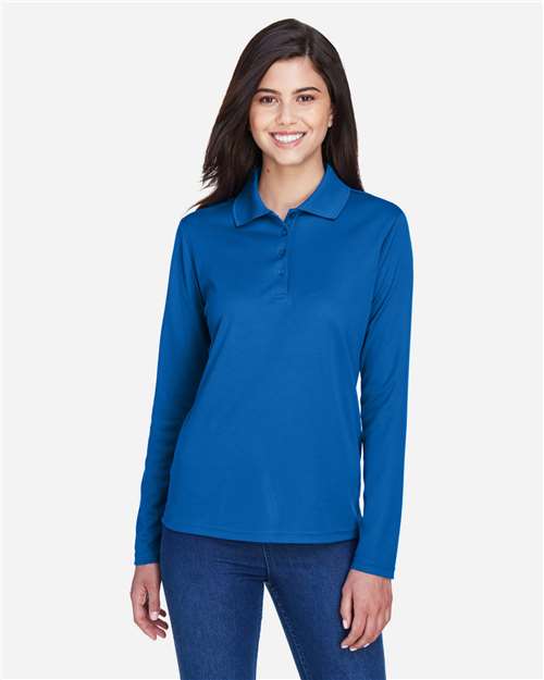 CORE365 - Polo de piqué de manga larga Pinnacle Performance para mujer - 78192