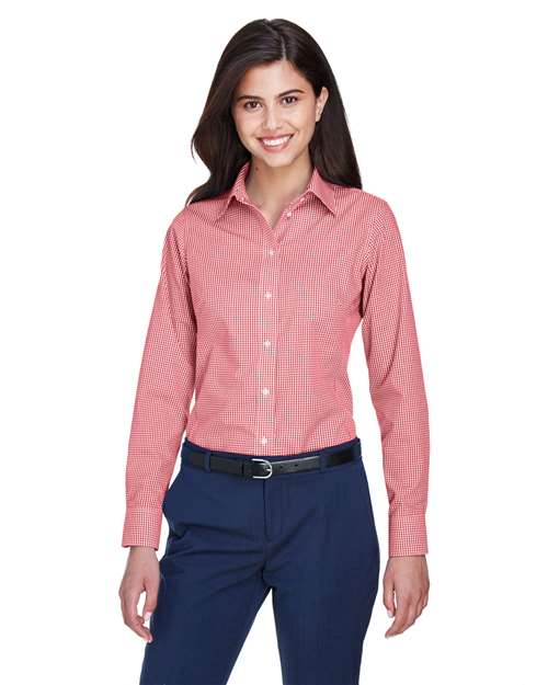 Devon & Jones - Camisa de vestir tejida a cuadros vichy de Crown Collection® para mujer - D640W