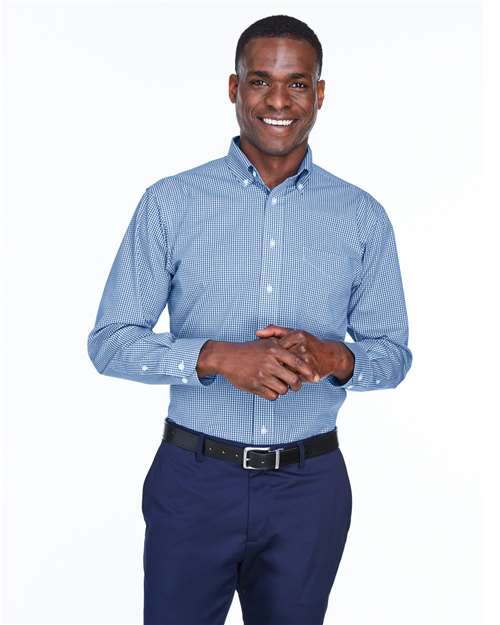 Devon & Jones - Camisa de vestir tejida a cuadros vichy Crown Collection® para hombre - D640