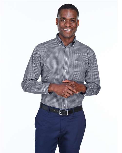 Devon & Jones - Men's Crown Collection® Gingham Check Woven Dress Shirt - D640