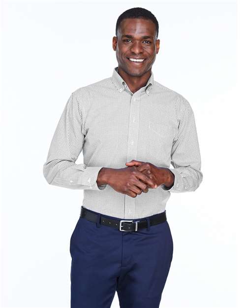 Devon & Jones - Camisa de vestir tejida a cuadros vichy Crown Collection® para hombre - D640