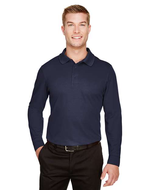 Devon & Jones - Polo de manga larga trenzado CrownLux Performance® para hombre - DG20L