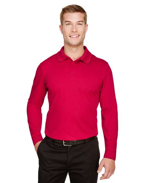 Devon & Jones - Polo de manga larga trenzado CrownLux Performance® para hombre - DG20L