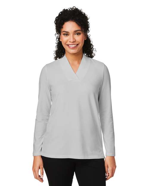 Devon & Jones - Top de punto con cuello chal Raleigh para mujer - DP121W
