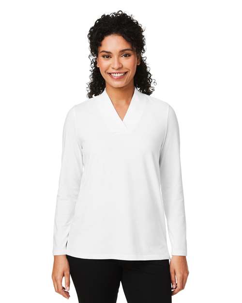 Devon & Jones - Top de punto con cuello chal Raleigh para mujer - DP121W