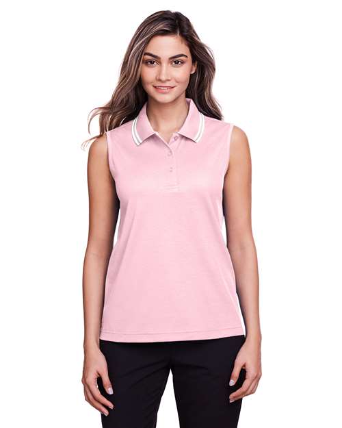 Devon & Jones - Women's CrownLux Performance® Plaited Tipped Sleeveless Polo - DG20SW