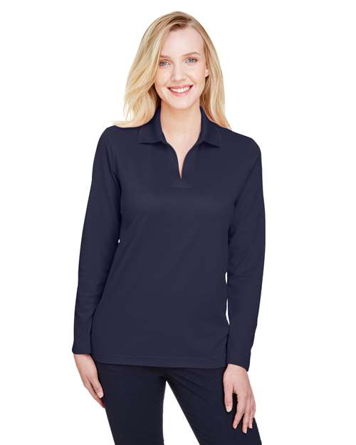 Devon & Jones - Polo de manga larga trenzado CrownLux Performance® para mujer - DG20LW