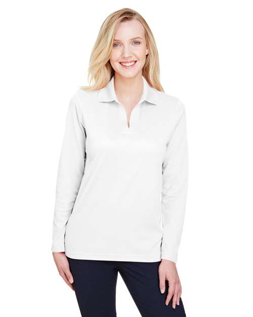 Devon & Jones - Polo de manga larga trenzado CrownLux Performance® para mujer - DG20LW