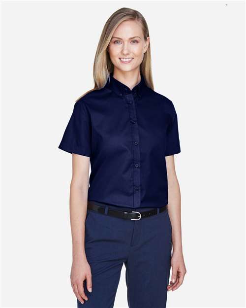 CORE365 - Camisa de sarga de manga corta Optimum para mujer - 78194