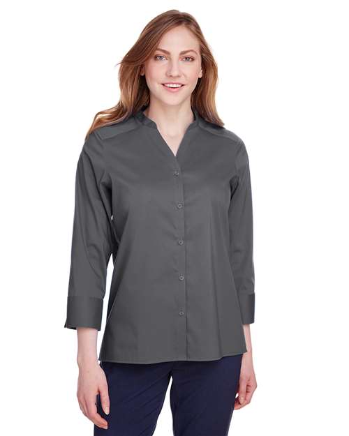 Devon & Jones - Blusa de manga tres cuartos de paño elástico Crown Collection® para mujer - DG560W