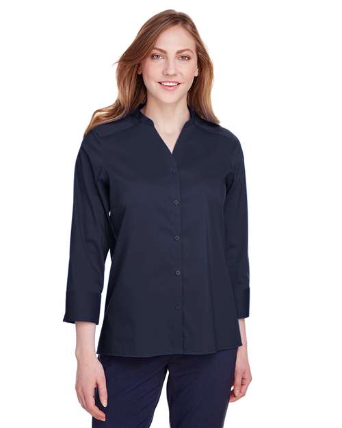 Devon & Jones - Blusa de manga tres cuartos de paño elástico Crown Collection® para mujer - DG560W