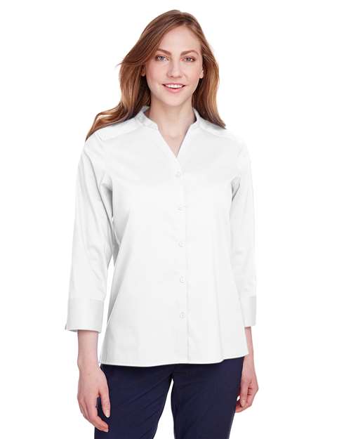 Devon & Jones - Blusa de manga tres cuartos de paño elástico Crown Collection® para mujer - DG560W