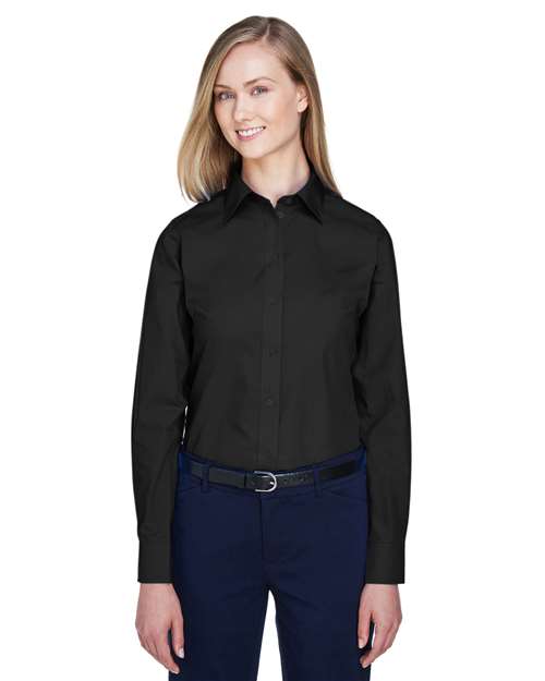 Devon & Jones - Camisa de vestir de tela ancha Crown Collection® para mujer - D620W