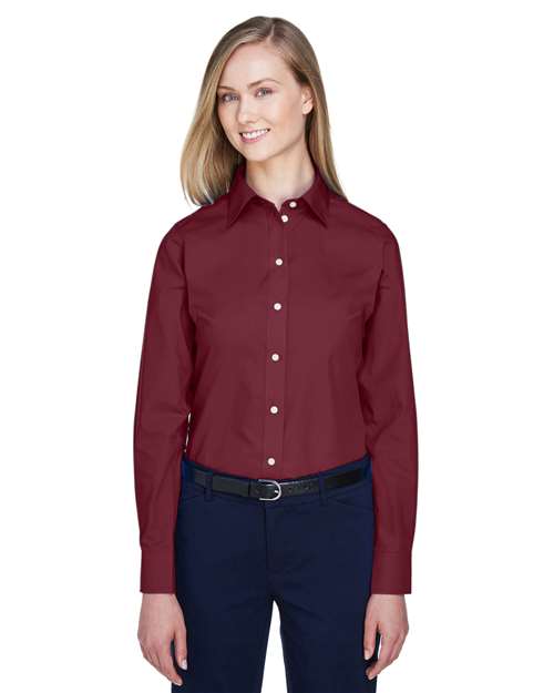 Devon & Jones - Camisa de vestir de tela ancha Crown Collection® para mujer - D620W