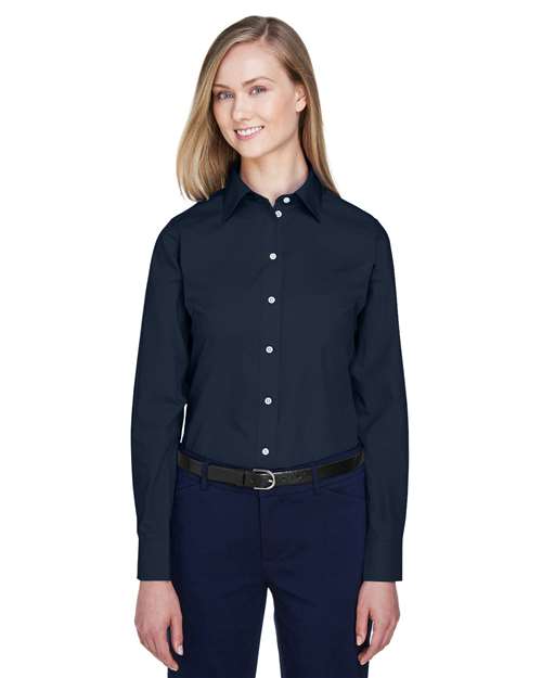 Devon & Jones - Camisa de vestir de tela ancha Crown Collection® para mujer - D620W