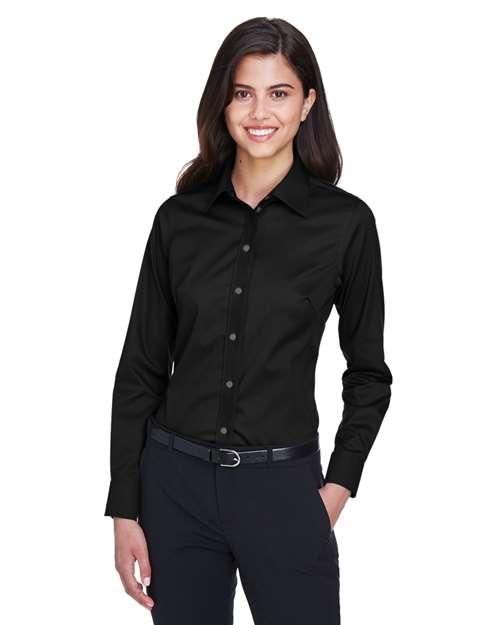 Devon & Jones - Camisa de vestir de sarga elástica lisa Crown Collection® para mujer - DG530W