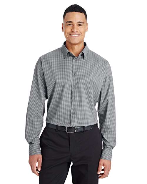 Devon & Jones - Men's CrownLux Performance® Tonal Mini Check Woven Dress Shirt - DG535