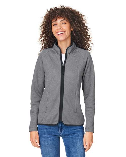 CORE365 - Chaqueta Venture de rayas jaspeadas con cremallera completa para mujer - CE72W