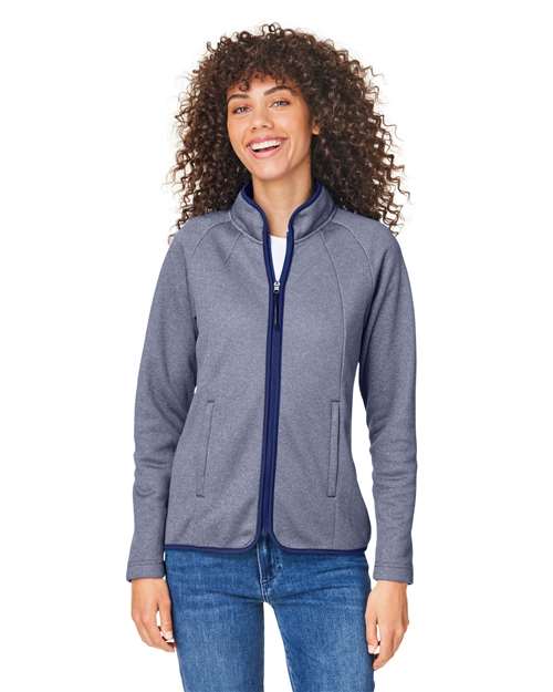 CORE365 - Chaqueta Venture de rayas jaspeadas con cremallera completa para mujer - CE72W