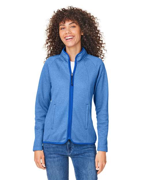 CORE365 - Chaqueta Venture de rayas jaspeadas con cremallera completa para mujer - CE72W