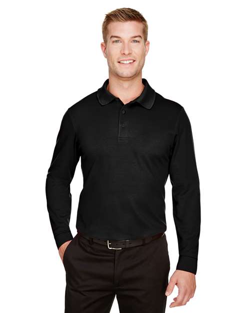 Devon & Jones - Polo de manga larga trenzada CrownLux Performance® para hombre - DG20LT
