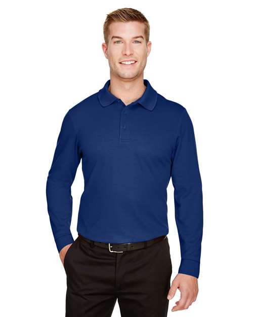 Devon & Jones - Men's Tall CrownLux Performance® Plaited Long Sleeve Polo - DG20LT
