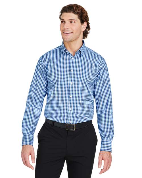 Devon & Jones - Camisa de vestir de cuadros vichy CrownLux Performance® para hombre - DG536