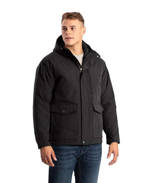 Berne Apparel - Men's Highland Quilt-Lined Micro-Duck Hooded Jacket - HJ67