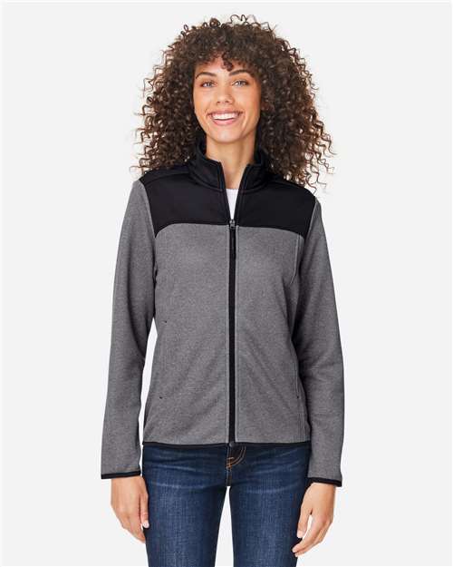 CORE365 - Chaqueta híbrida de rayas jaspeadas Venture para mujer - CE74W