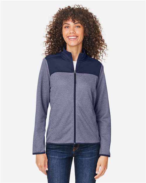 CORE365 - Chaqueta híbrida de rayas jaspeadas Venture para mujer - CE74W