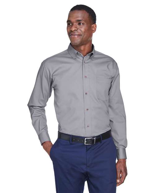 Harriton - Camisa de sarga Easy Blend™ para hombre - M500