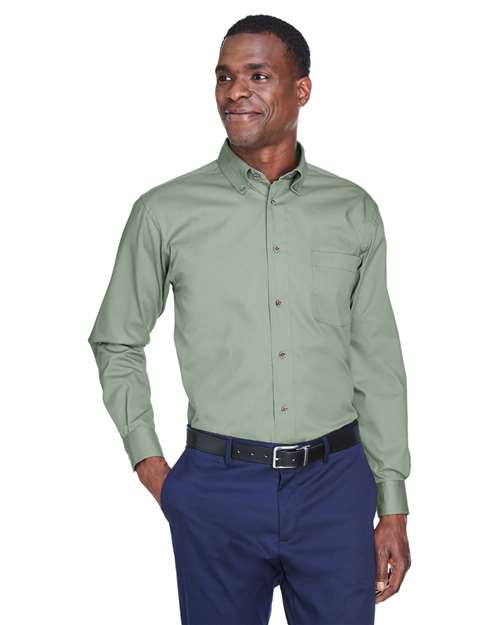 Harriton - Camisa de sarga Easy Blend™ para hombre - M500