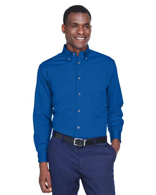 Harriton - Camisa de sarga Easy Blend™ para hombre - M500