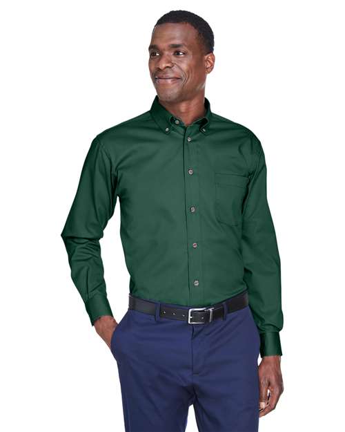 Harriton - Camisa de sarga Easy Blend™ para hombre - M500