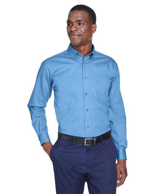 Harriton - Camisa de sarga Easy Blend™ para hombre - M500