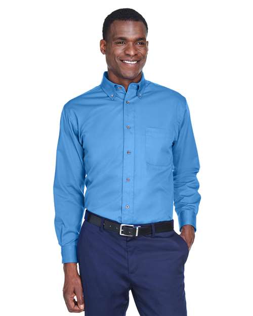 Harriton - Camisa de sarga Easy Blend™ para hombre - M500