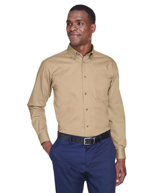 Harriton - Camisa de sarga Easy Blend™ para hombre - M500
