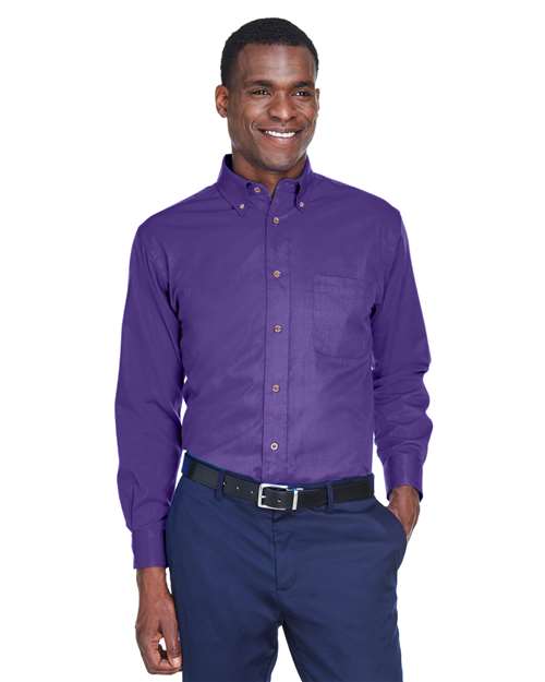 Harriton - Camisa de sarga Easy Blend™ para hombre - M500