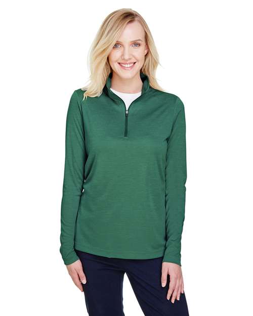 Team 365 - Suéter de alto rendimiento con cremallera de un cuarto para mujer, color heather Sonic Zone - TT31HW