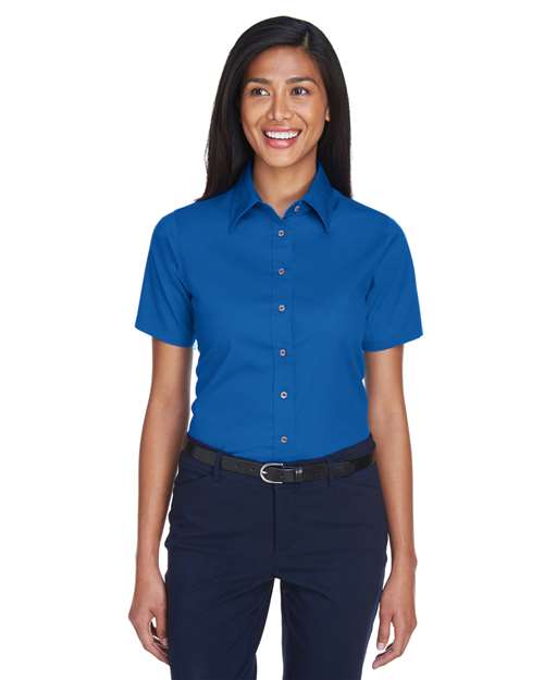 Harriton - Women's Easy Blend™ Short Sleeve Twill Dress Shirt with Stain-Release - M500SW