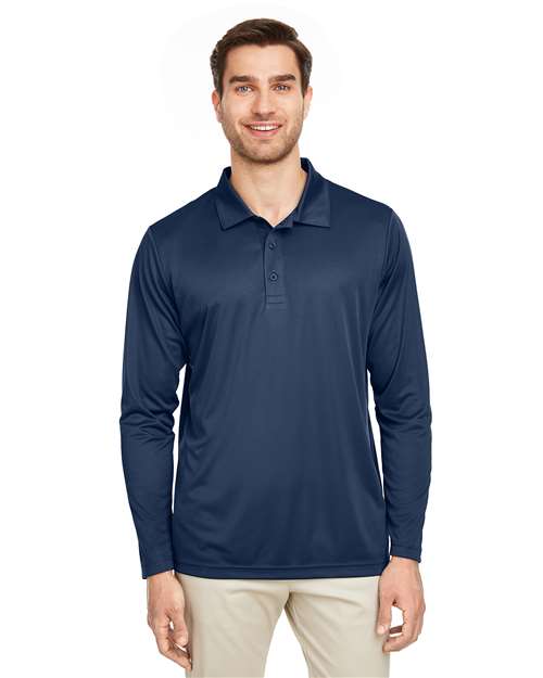 Polo de manga larga de alto rendimiento Team 365 para hombre - TT51L