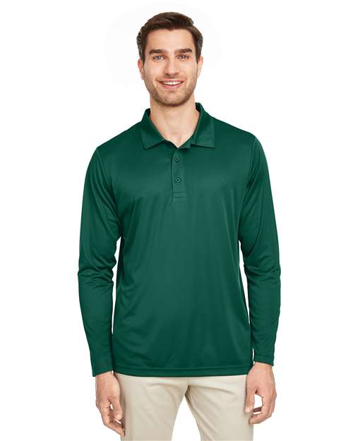 Polo de manga larga de alto rendimiento Team 365 para hombre - TT51L