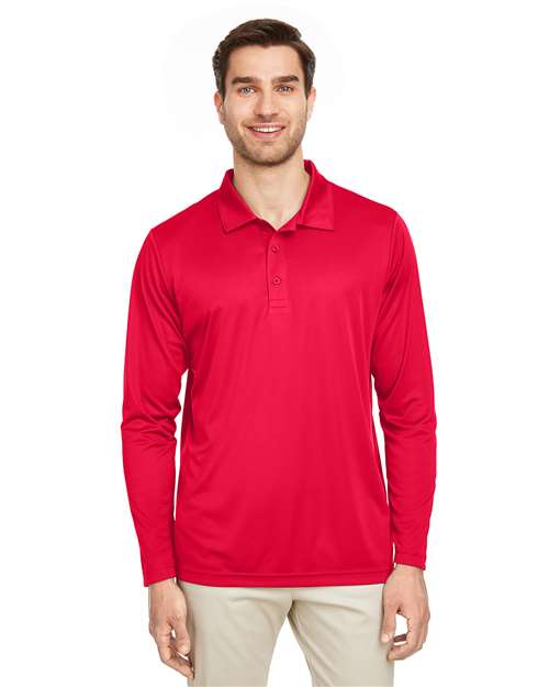 Polo de manga larga de alto rendimiento Team 365 para hombre - TT51L