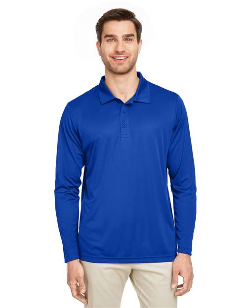 Polo de manga larga de alto rendimiento Team 365 para hombre - TT51L