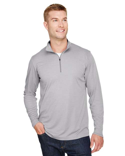 Team 365 - Sudadera con cremallera de un cuarto para hombre Zone Sonic Heather Performance - TT31H